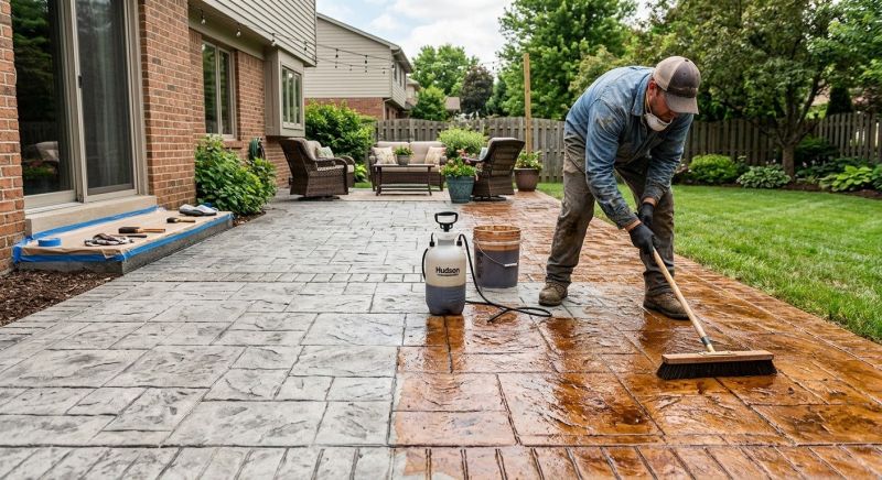 Patio Overlay Installation in Dallas, TX