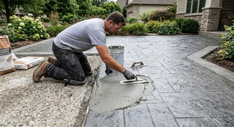 Stamped Overlay Installation in Dallas, TX